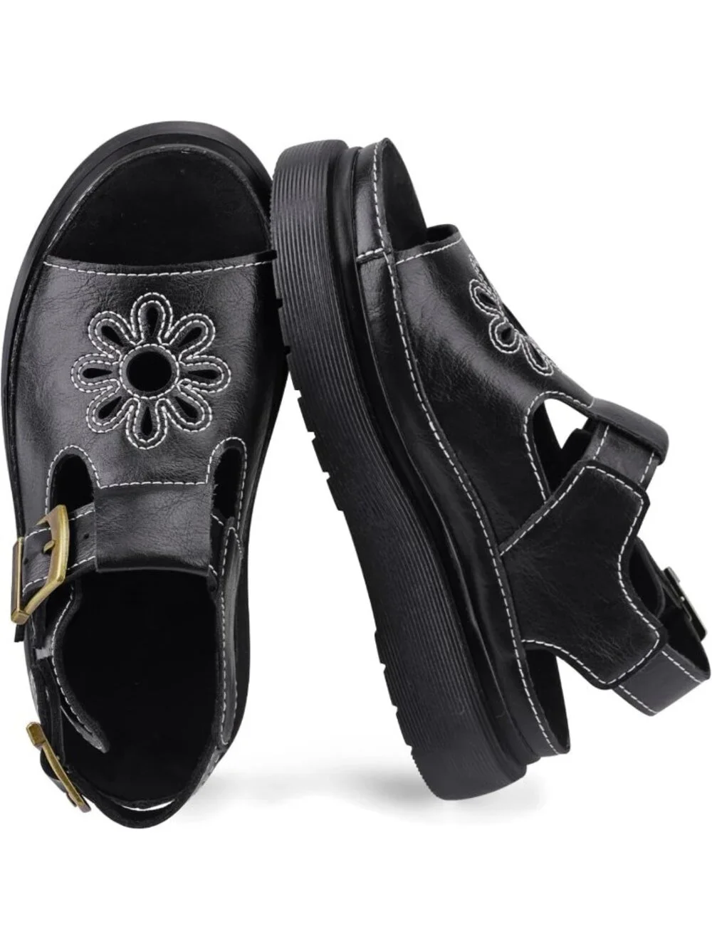 Stylish Women's Adjustable T-Strap Platform Wedge Sandals for Comfort & Fashion
